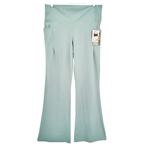 Avia Women's Softsculpt Stretch Green Flare Pants XS (0-2) Moisture Wicking NWT - Picture 2 of 12